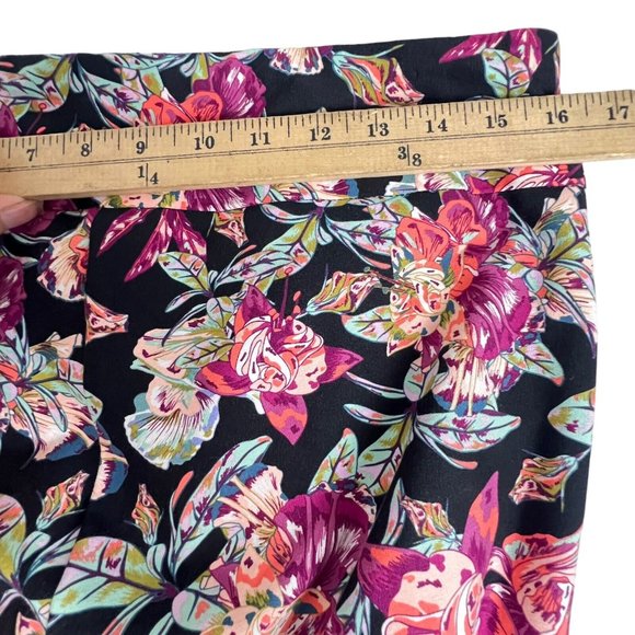 Soft Surroundings Pull On Pants Medium Women Pink Floral Cotton Stretch Colorful - Picture 7 of 8